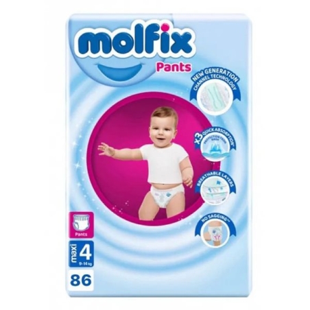 MOLFIX ПЕЛЕНИ ГАЩИ ЗА ДЕЦА ГИГА ПАК №4 9-14 кг. 86 бр. / опак.