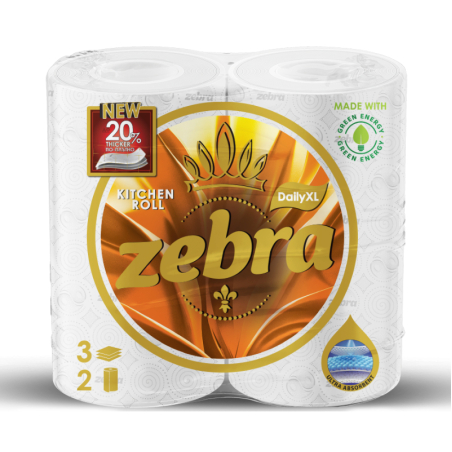 ZEBRA DAILY XL КУХНЕНСКА ХАРТИЯ 3 пласта 2 бр./опак.