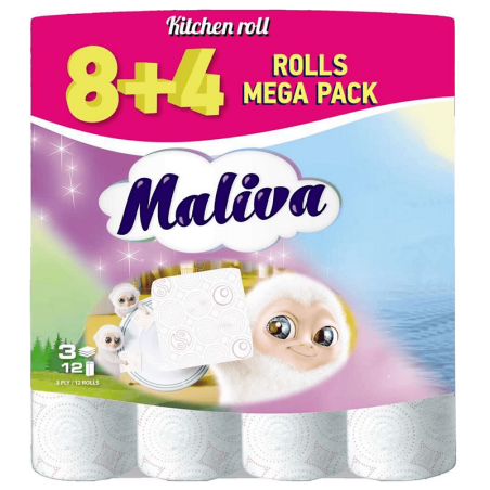 MALIVA КУХНЕНСКА ХАРТИЯ 2 пласта 12 бр./опак.