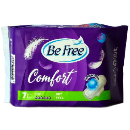 BE FREE COMFORT NIGHT DRY FEEL ДАМСКИ ПРЕВРЪЗКИ 7 бр. / опак.