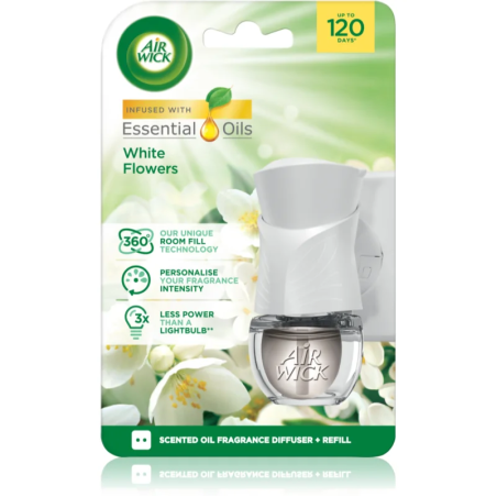 AIR WICK WHITE FLOWERS ЕЛ. АРОМАТИЗАТОР С ПЪЛНИТЕЛ 19 мл.