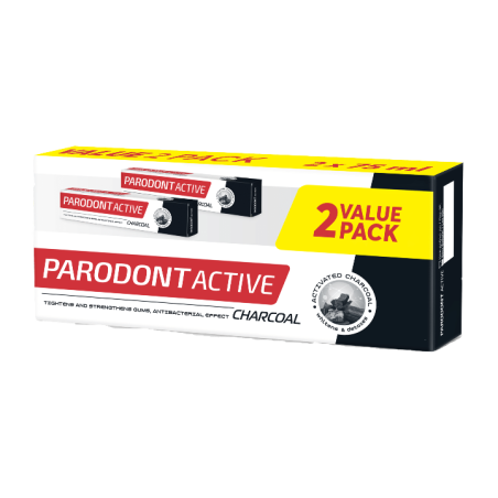 ASTERA PARODONT ACTIVE CHARCOAL ПАСТА ЗА ЗЪБИ 2 X 75 мл.