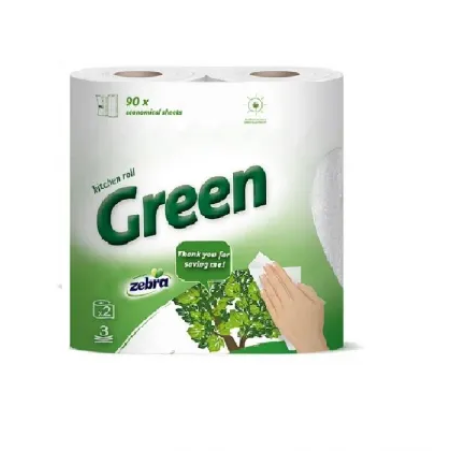 ZEBRA GREEN КУХНЕНСКА ХАРТИЯ 3 плaста 2 бр./опак.