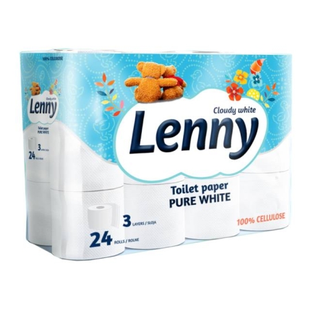 LENNY PURE WHITE ТОАЛЕТНА ХАРТИЯ 3 пласта 24 бр.