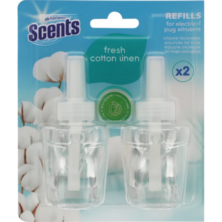 AT HOME SCENTS FRESH COTTON LINEN ПЪЛНИТЕЛ ЗА ЕЛ. АРОМАТИЗАТОР 2 бр.х 19 мл.