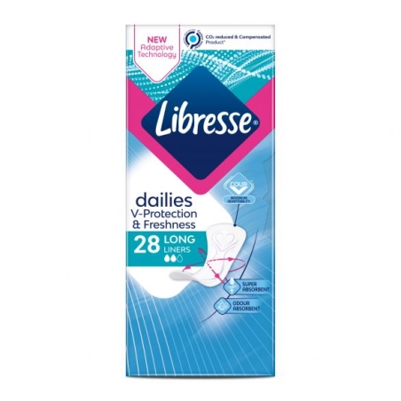 LIBRESSE DAILIES V-PROTECTION & FRESHNESS LONG ДАМСКИ ПРЕВРЪЗКИ 28 бр. / опак.