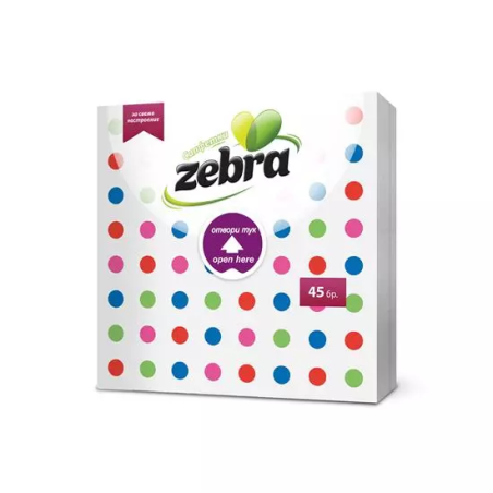 ZEBRA ТОЧКИ САЛФЕТКИ 45 бр.