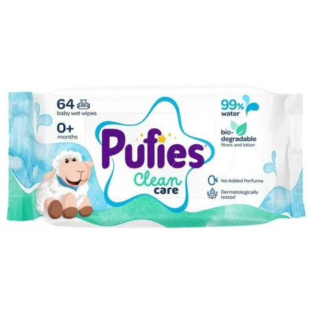 PUFIES CLEAN CARE МОКРИ КЪРПИ 64 бр. / опак.
