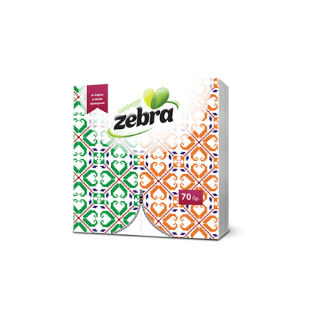 ZEBRA СГЪНАТИ САЛФЕТКИ 70 бр.