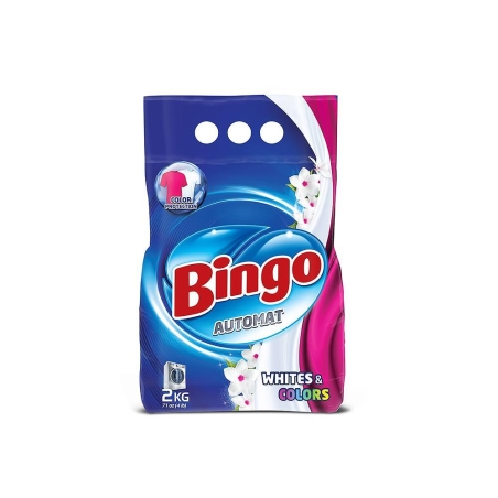 BINGO WHITE AND COLOURS ПРАХ ЗА ПРАНЕ 2 кг. + ПОДАРЪК