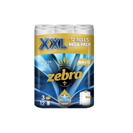 ZEBRA XXL КУХНЕНСКА ХАРТИЯ 3 пласта 12 бр./опак.