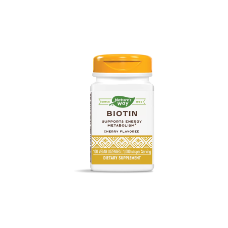 Биотин Коса, кожа и нокти, клетъчна енергия 1000 mcg x 100 таблетки за смучене