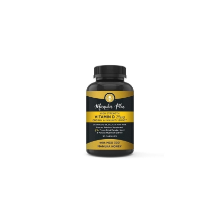 Manuka Plus High Strength Vitamin D3 25 µg Energy & Immune Boost Формула за силен имунитет с мед от манука 30 капсули