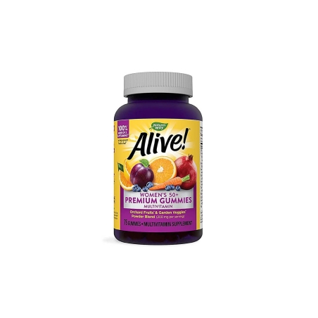 Премиум мултивитамини за жени 50+ Алайв - Alive! Women’s 50+ Premium Gummies Multivitamin, 75 желирани таблетки