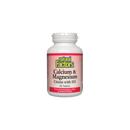 Calcuim & Magnesium Citrate with D3/ Калций с Магнезий (цитрат) и Витамин D3 + Калий, Цинк и Манган х 90 таблетки