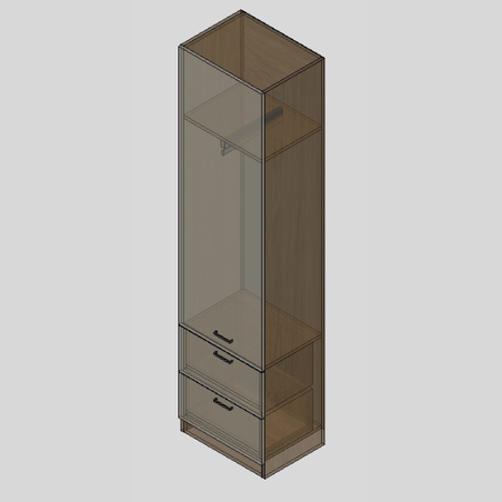Модул „Гардероб с лост + 2 чекмеджета“