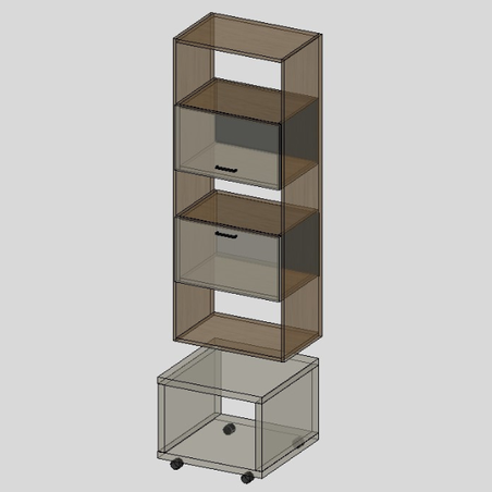 Модул „Горен и долен шкаф с подвижна маса“