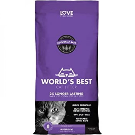 Worlds Best Cat Litter Multiple cat 3.18 kg - котешка постелка лавандула биоразградима