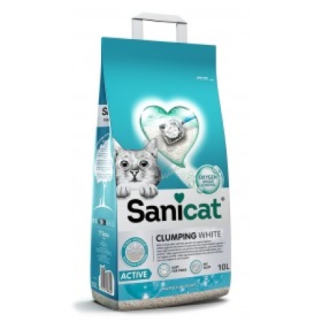 Sanicat Clumping White ACTIVE - бентонитова тоалетна 10 литра