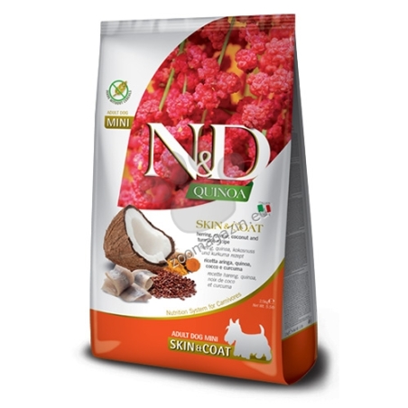 N&D DOG QUINOA SKIN&COAT HERRING ADULT MINI 0.800 KG