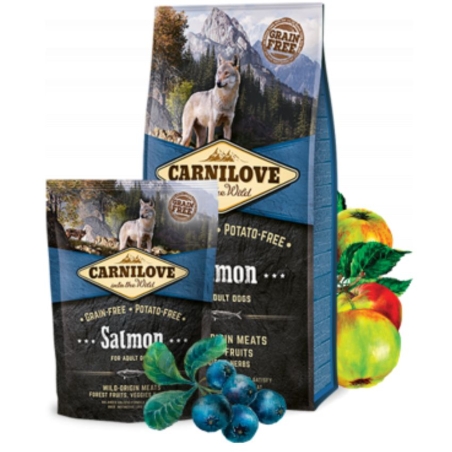 Пълноценна, суха храна за кучета Carnilove Salmon for Adult със 25% сьомга, БЕЗ ЗЪРНЕНИ КУЛТУРИ 1.5 кг.