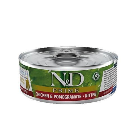 N&D Cat Prime Chicken & Pomegranate Kitten консерва за подрастващи котки с пилешко и нар 70 гр