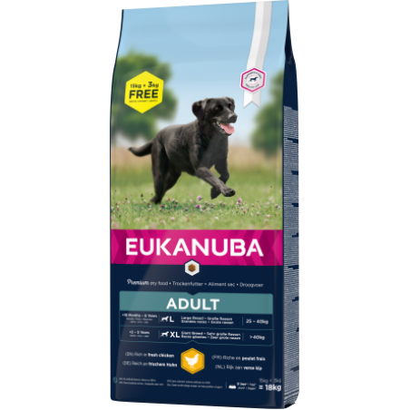 EUK DOG ADULT LARGE 15+3 EUKANUBA