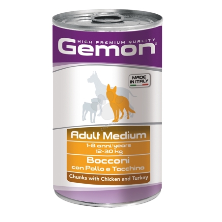 Консерва хапки DOG GEMON Adult 1.25,пиле и пуйка /куче/