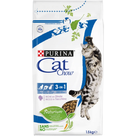 Purina Cat Chow - Special Care 3in1 - суха храна за котка против зъбен камък, образуване космени топки и за здрав уринарен тракт - 15кг