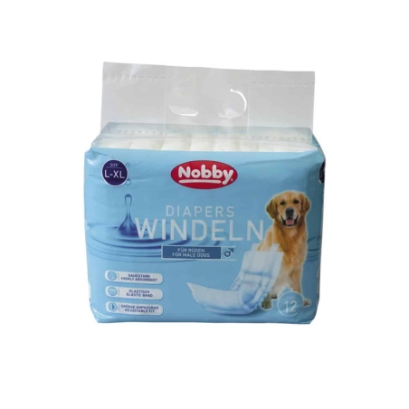 NOBBY - Diapers male dogs - памперс за мъжки кучета 12 бр. -L-XL - 60-80 см. обиколка на талията