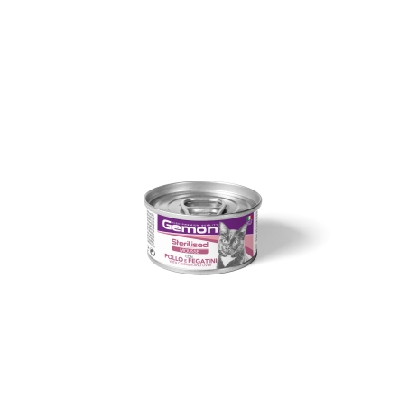 МУС GEMON Sterilised CAT 85g Chicken&LIVER - за кастрирани котки с пиле и черен дроб