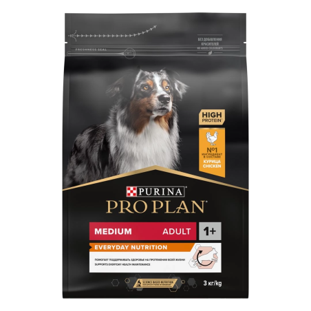 Purina Pro Plan Adult Medium - суха храна за израснали кучета от среди породи с пиле - 14 кг