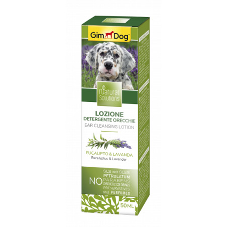 Лосион за почистване на очи за кучета 50 мл - GimDog Natural Solutions - с див копър, хамамелис и джинджифил