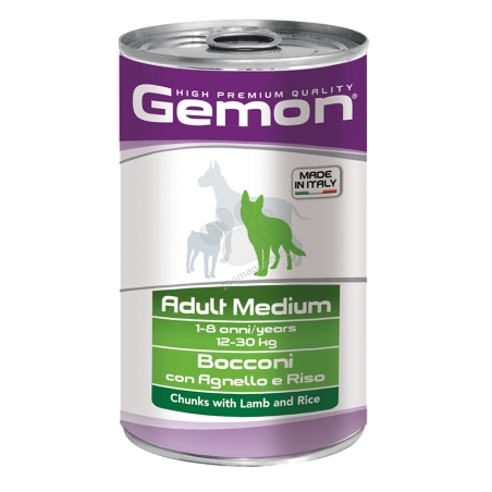 Консерва хапки DOG GEMON Adult 1.25kg - агнешко и ориз /куче/