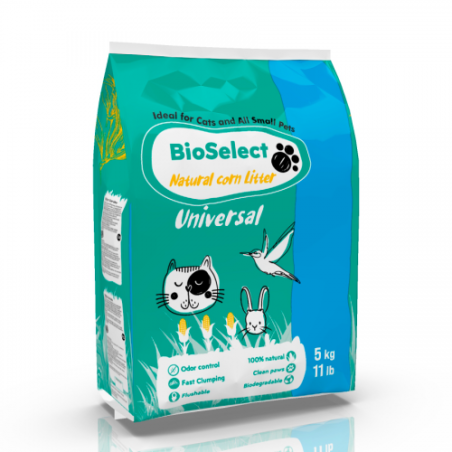 BioSelect Universal - царевична котешка постелка на гранули 1бр./5кг.