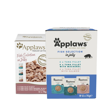 Applaws Fish Selection in Jelly - Паучове за котка с риба в желе комбинирани 12x70гр