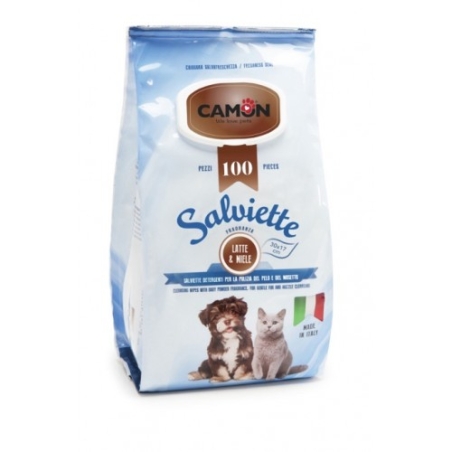 Camon Salviette - мокри кърпички за почистване с аромат на мед и мляко 100 броя