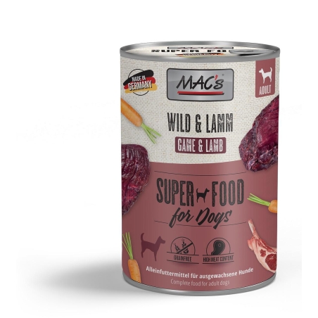 Mac's Dog Adult консерва с агнешко, дивеч и моркови за кучета -  800 гр