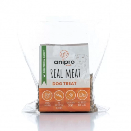 anipro Real Meat - лакомство за кучета, солети от телешка кожа, 12 см, диаметър 4/6 мм, 5-6 г, 80 бр