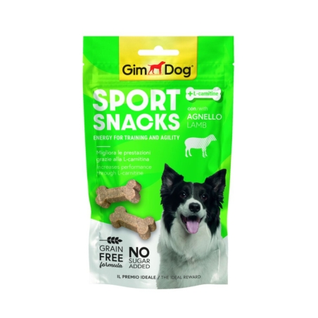 GimDog Sport Snacks – Мини кокалчета с агнешко 60 г. Лакомство за кучета с L-карнитин..