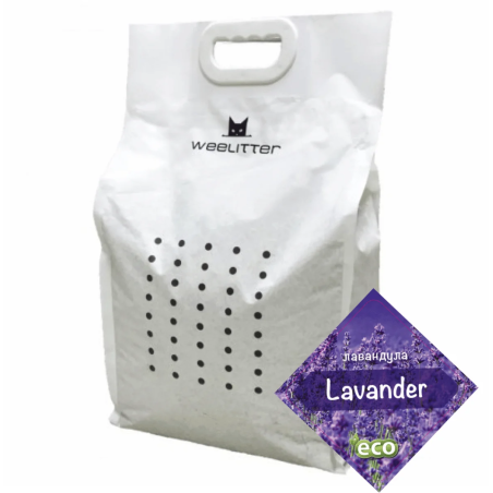 WeeLitter Lavander - Натурална, биоразградима соева котешка тоалетна, Лавандула - 18л