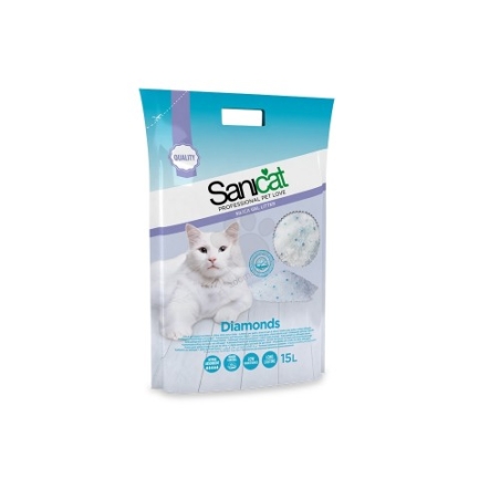 Sanicat Diamonds Natural - силиконова котешка тоалетна, 7.5 литра /3.6 кг/