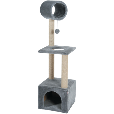Драскалка Zolux TRIO CAT TREE с къщичка и три зони, 41см х 47см х 124 см Сив