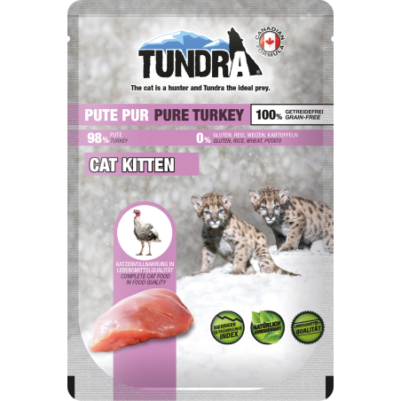 Tundra Kitten пауч чисто пуешко - храна за подрастващи котки - 100гр