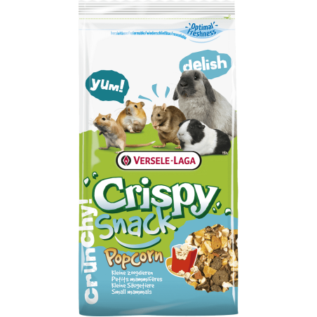 Versele Laga Crispy Snack Popcorn пълноценна храна за гризачи с вкусни зеленчукови хапки, хрупкави люспи и изпукани зърна - 650 г