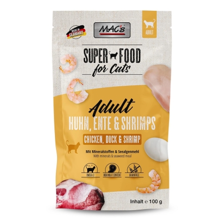 Mac's Cat Adult пауч с пилешко, патешко, скариди и водорасли за израснали котки 100 гр