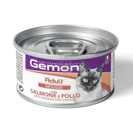 МУС GEMON ADULT CAT 85g SALMON&Chicken-за котки в зряла възраст със сьомга и пиле