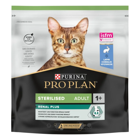 Purina Pro Plan Sterilised Rabbit - суха храна за кастрирани котки със заек - 1.5 кг