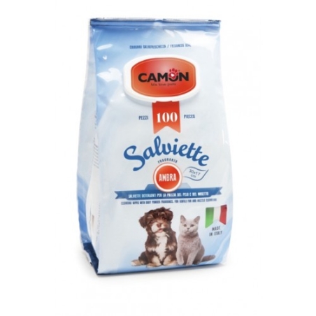 Camon Salviette - мокри кърпички за почистване с аромат на кехлибар 100 броя