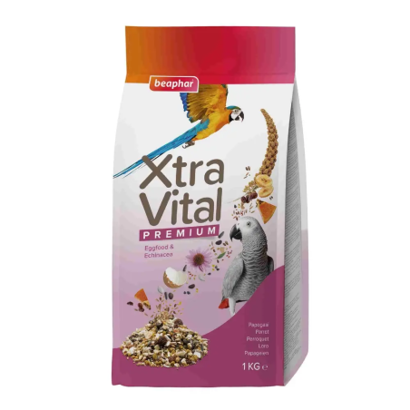 Beaphar XtraVital премиум храна за големи папагали, плик, 1 кг
